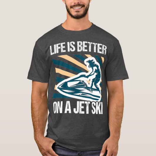 Das Leben auf Jetski ist besser - Skimboarding T-Shirt (Vorderseite)