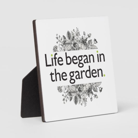 Das Leben begann im Garten Fotoplatte (Vorderseite)