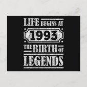Das Leben beginnt 1993 mit der Geburt der Legende Postkarte (Vorderseite)