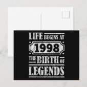 Das Leben beginnt 1998 mit der Geburt der Legende Postkarte (Vorne/Hinten)