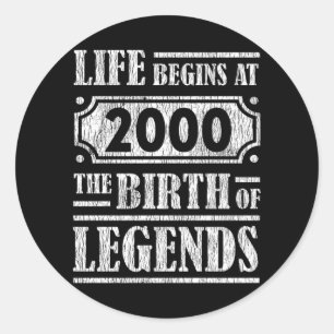 Das Leben beginnt 2000 die Geburt der Legende 22. Runder Aufkleber