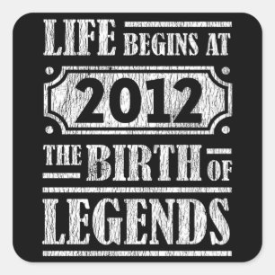 Das Leben beginnt 2012 mit der Geburt des 10. Gebu Quadratischer Aufkleber