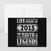 Das Leben beginnt 2013 mit der Geburt der Legende Postkarte (Vorne/Hinten)