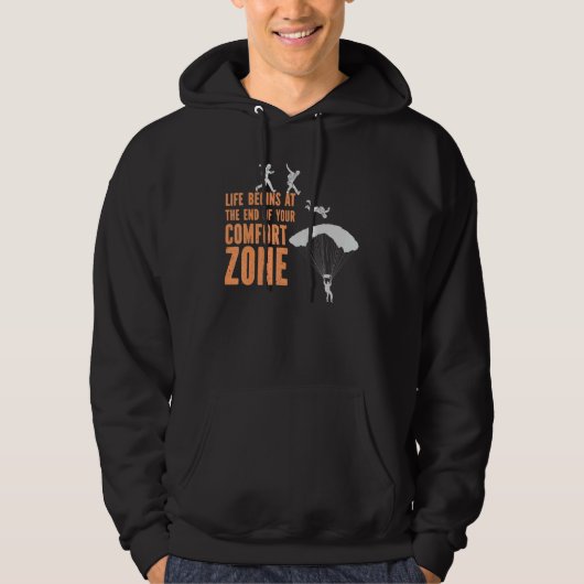 Das Leben beginnt am Ende Ihrer Komfort-Zone Skydi Hoodie (Vorderseite)