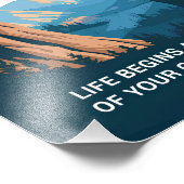 Das Leben beginnt am Ende Ihrer Komfortzone Fotodruck (Ecke)