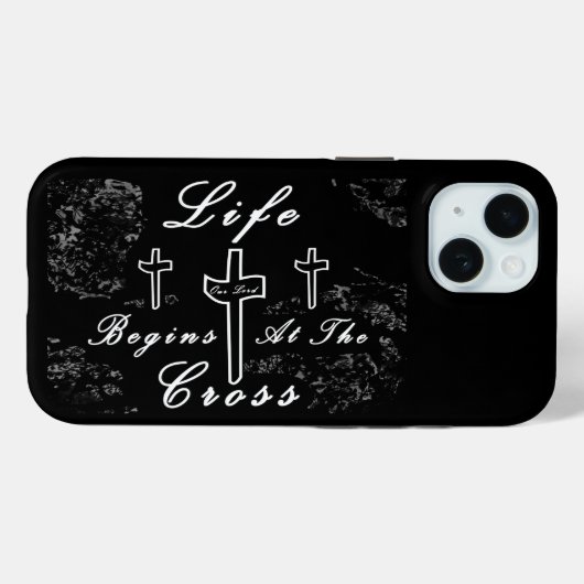 Das Leben beginnt am Kreuz Case-Mate iPhone Hülle (Rückseite (Horizontal))