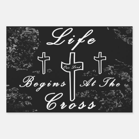 Das Leben beginnt am Kreuz Geschenkpapier Set (Vorderseite)