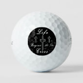Das Leben beginnt am Kreuz Golfball (Vorderseite)