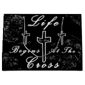 Das Leben beginnt am Kreuz Große Geschenktüte (Vorderseite)