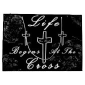 Das Leben beginnt am Kreuz Große Geschenktüte (Rückseite)