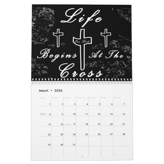 Das Leben beginnt am Kreuz Kalender (Mär 2026)