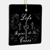 Das Leben beginnt am Kreuz Keramikornament (Rechts)