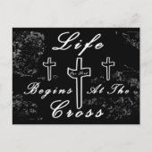 Das Leben beginnt am Kreuz Postkarte (Vorderseite)