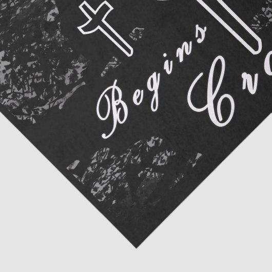 Das Leben beginnt am Kreuz Seidenpapier (Ausschnitt)