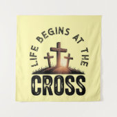 Das Leben beginnt am Kreuz Wandteppich (Vorderseite)
