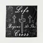 Das Leben beginnt am Kreuz Wandteppich (Vorderseite (Horizontal))