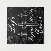 Das Leben beginnt am Kreuz Wandteppich (Vorderseite)