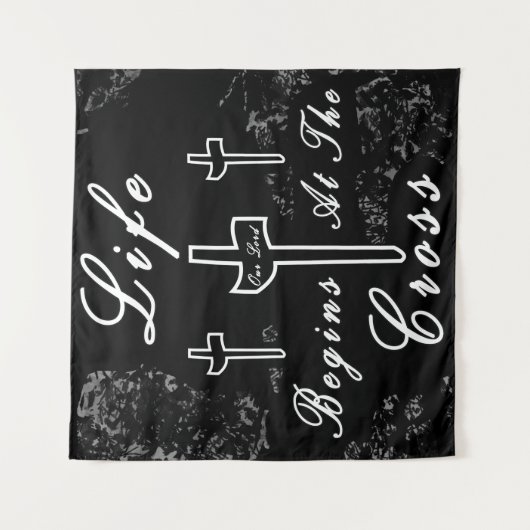 Das Leben beginnt am Kreuz Wandteppich (Vorderseite)