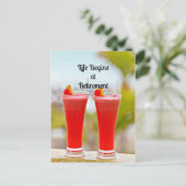 Das Leben beginnt bei der Pension - Frostige tropi Postkarte (Stehend Vorderseite)