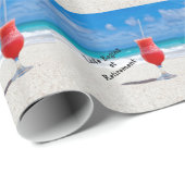 Das Leben beginnt bei der Pension - frostiges Getr Geschenkpapier (Rolleneckpunkt)