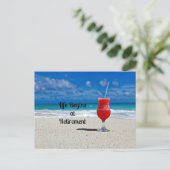 Das Leben beginnt bei der Pension - Frostiges Getr Postkarte (Stehend Vorderseite)