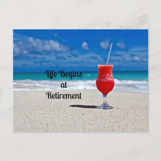 Das Leben beginnt bei der Pension - Frostiges Getr Postkarte (Vorderseite)