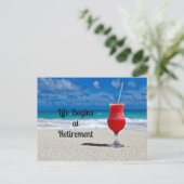 Das Leben beginnt bei der Pension - Frostiges Getr Postkarte (Stehend Vorderseite)