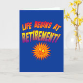 Das Leben beginnt bei der Pension! Karte (Gelbe Blume)