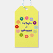 "Das Leben beginnt bei der Pensionierung" Geschenkanhänger (Vorderseite)