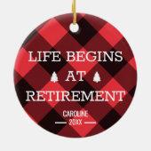 Das Leben beginnt bei der Pensionierung Personalis Keramik Ornament (Hinten)