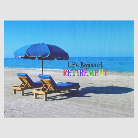 Das Leben beginnt bei der Pensionierung, populäres Seidenpapier (Vorderseite)