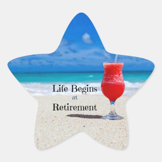 Das Leben beginnt bei der Pensionierung, Stern-Aufkleber (Vorderseite)