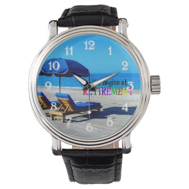 Das Leben beginnt bei der Rente Armbanduhr (Vorderseite)