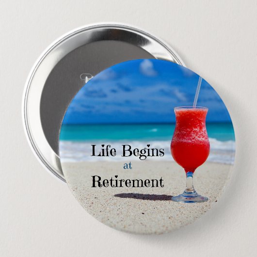 Das Leben beginnt bei der Rente Button (Vorne & Hinten)