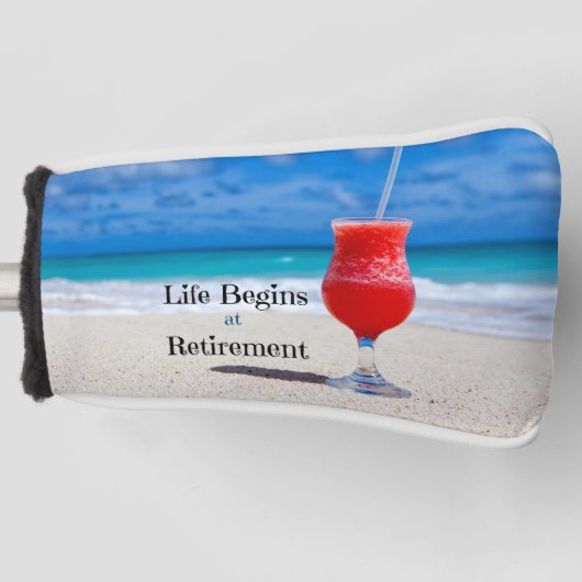 Das Leben beginnt bei der Rente Golf Headcover (Vorderseite)