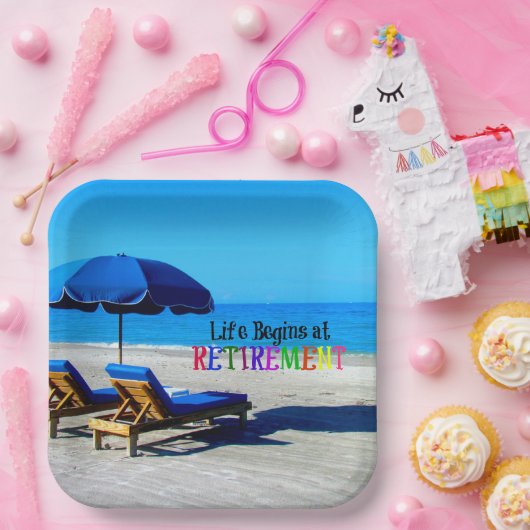 Das Leben beginnt bei der Rente Pappteller (Party)