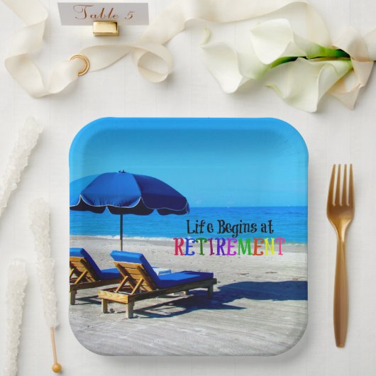 Das Leben beginnt bei der Rente Pappteller (Hochzeit)