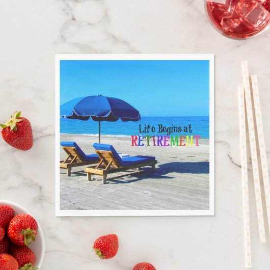 Das Leben beginnt bei der Rente Serviette (Beispiel)