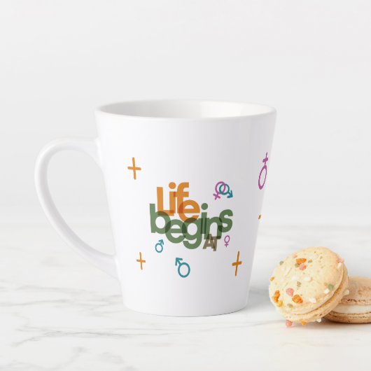 Das Leben beginnt bei (individuell anpassen) | Let Milchtasse (Beispiel)