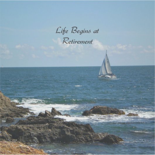 Das Leben beginnt bei Pensionierung, Segeln, Aufkleber (Vorderseite)