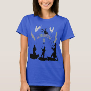 Das Leben beginnt bei zwanzig Knoten für Kite-Surf T-Shirt