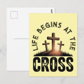 Das Leben beginnt beim Kreuz Postkarte (Vorne/Hinten)