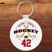 Das Leben beginnt Hockey und Nummer Schlüsselanhänger (Vorderseite)