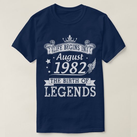 Das Leben beginnt im August 1982 mit der Geburt de T-Shirt (Design vorne)