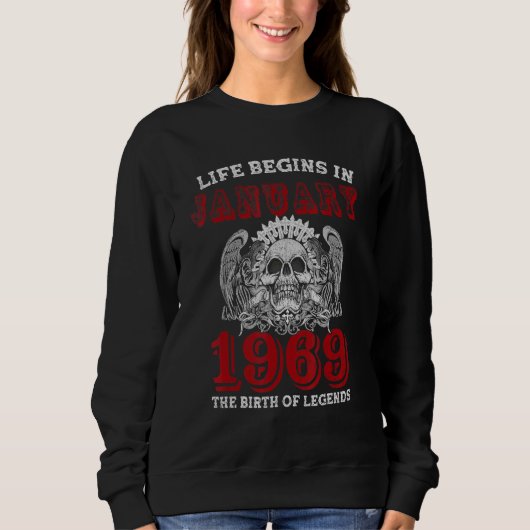 Das Leben beginnt im Januar 1969 mit der Geburt vo Sweatshirt (Vorderseite)