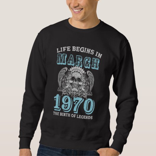 Das Leben beginnt im März 1970 mit der Geburt von Sweatshirt (Vorderseite)