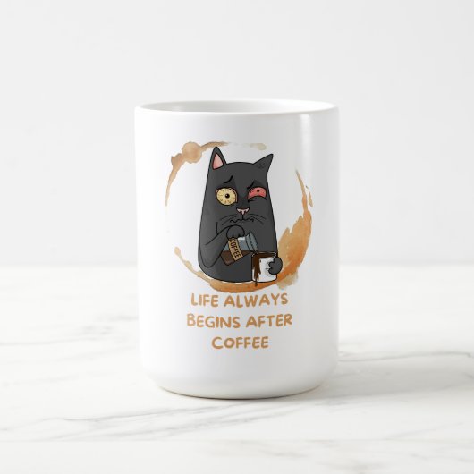 Das Leben beginnt immer nach dem Kaffee Kaffeetasse (Mittel)