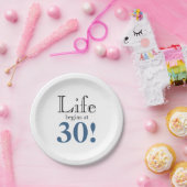 Das Leben beginnt mit 30 schwarz-schwarzen Retro-S Pappteller (Party)
