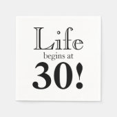 Das Leben beginnt mit 30 schwarzen Retro-Grafik-Sc Serviette (Vorderseite)