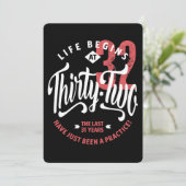 Das Leben beginnt mit 32 | 32. Geburtstag Karte (Stehend Vorderseite)